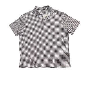 Cremieux Performance Polo Shirt Mens XL White Blue Red Geometric Golf Polo